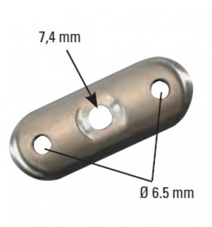 Handlaufanschlussplatte 63 x 25 x 4mm, Anschluss und Material frei wählbar