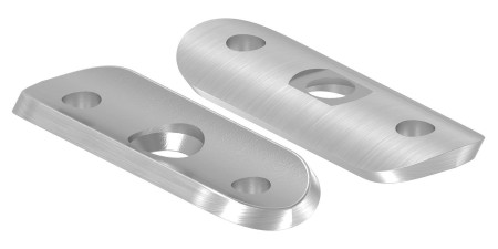 Handlaufanschlussplatte 63 x 25 x 4mm für 33,7mm Rohr