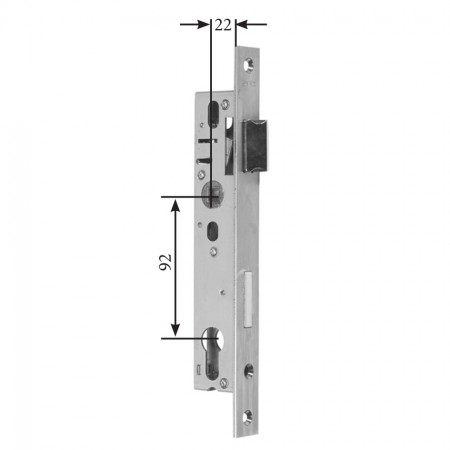 Rohrprofilschloss V2A, für 40 x 30mm Stulp, VA