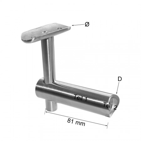 Handlaufhalter für Rohr unsichtbare Verschraubung, Anschlüsse individuell wählbar