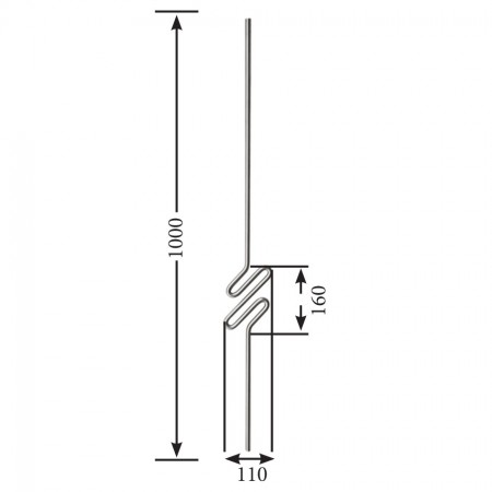 Designstab / Zierstab V2A, Material Ø 12mm, Länge 1000mm