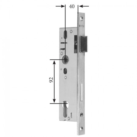 Rohrprofilschloss mit verzinktem Stulp, für 60 x 30mm Stulp