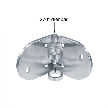 Edelstahl Wandbefestigung V2A, für Rohr 42,4 / 270° drehbar