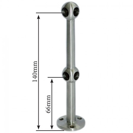 Edelstahl Stabhalter doppelte Endstütze 90°  V2A, Bohrung Ø 10mm