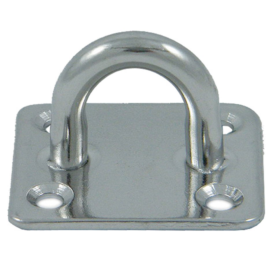 Befestigungsöse Mit Rechteckiger Platte – V4A Edelstahl, 5 Mm Rundstab, 4 Bohrungen