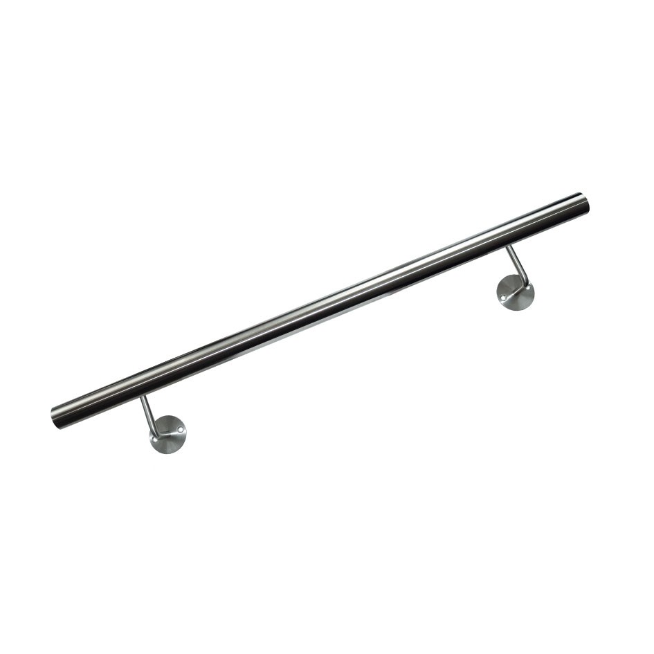Produktbild von HOMSFOU Handlaufverbinder-Set Aus Edelstahl – Für 60 Mm Rohre, Wandmontage, Silber – Praktischer Ersatz Für Treppengeländer