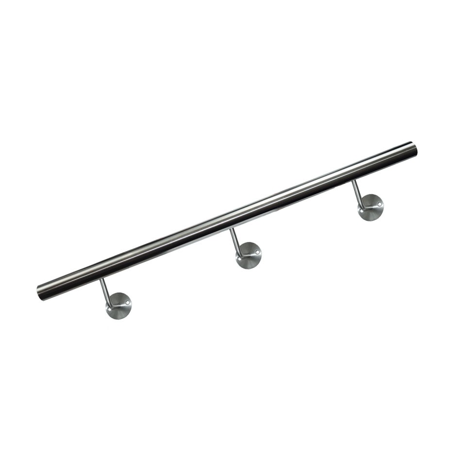 Handlauf V2A inkl. Rohr, Endkappen, Handlaufstützen (montagefertig ...