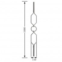 Designstab / Zierstab V2A, Material Ø 12mm, Länge 1000mm