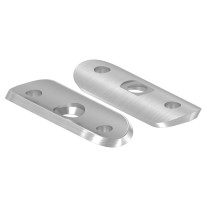 Handlaufanschlussplatte 63 x 25 x 4mm für 33,7mm Rohr