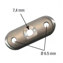 Handlaufanschlussplatte 63 x 25 x 4mm für 42,4mm Rohr