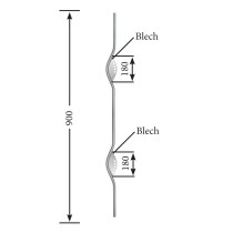 Designstab / Zierstab V2A, Material Ø 12mm, Länge 900mm