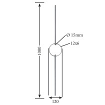 Designstab / Zierstab V2A, Material Ø 12mm, Länge 1000mm