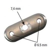 Handlaufanschlussplatte 63 x 25 x 4mm, Anschluss und Material frei wählbar